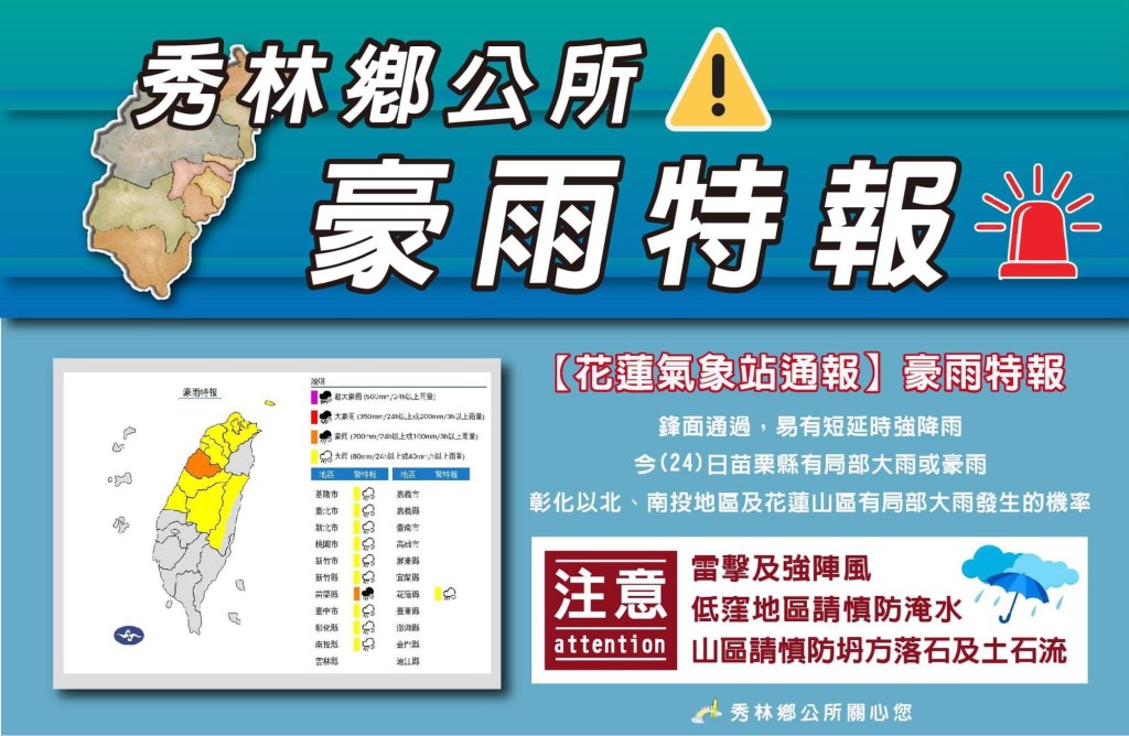 Trend visualization for 豪雨特報
