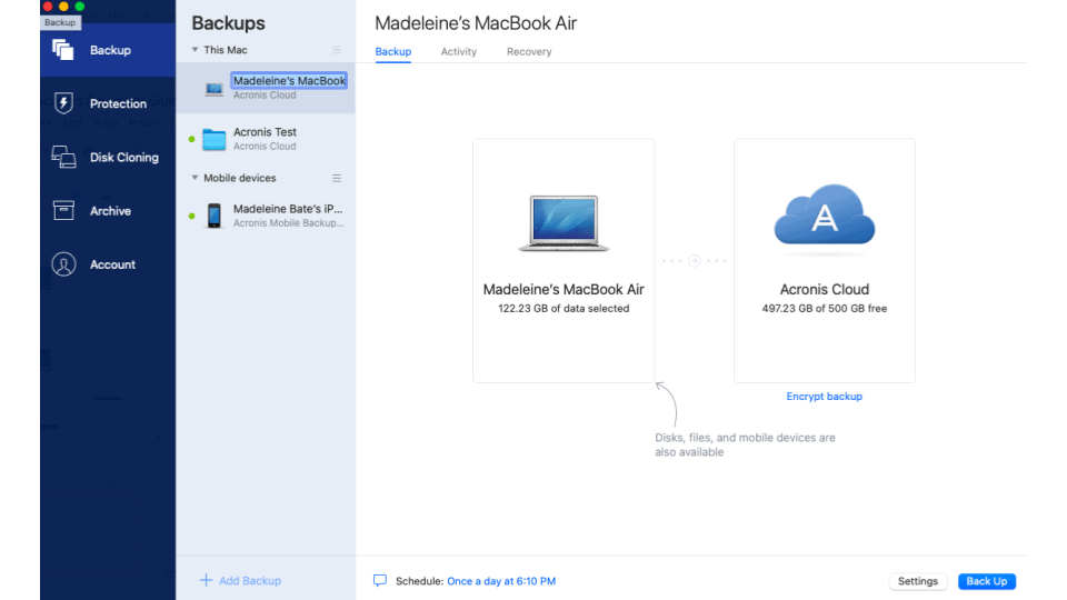 Acronis True Image 主界面