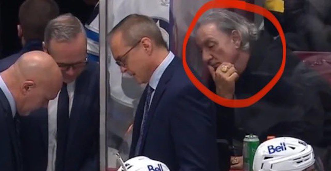 Hockey player on bench