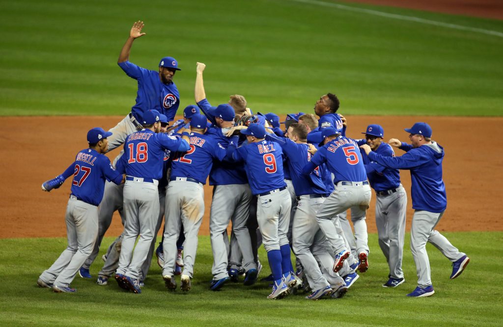 Chicago Cubs celebrating win