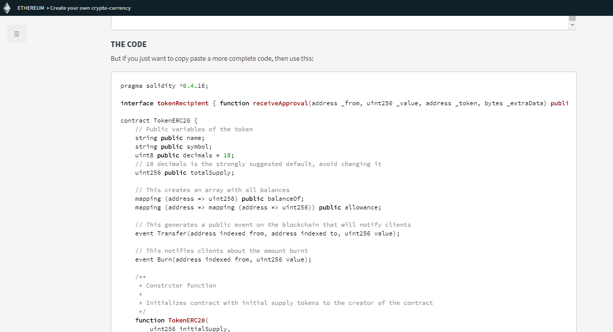 Ethereum Token Example