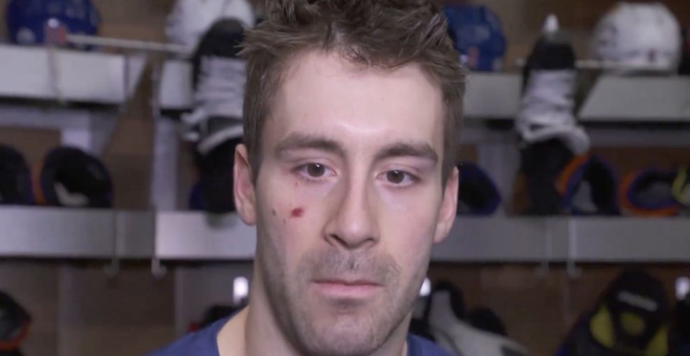 Evan Bouchard Edmonton Oilers defenseman taking slapshot