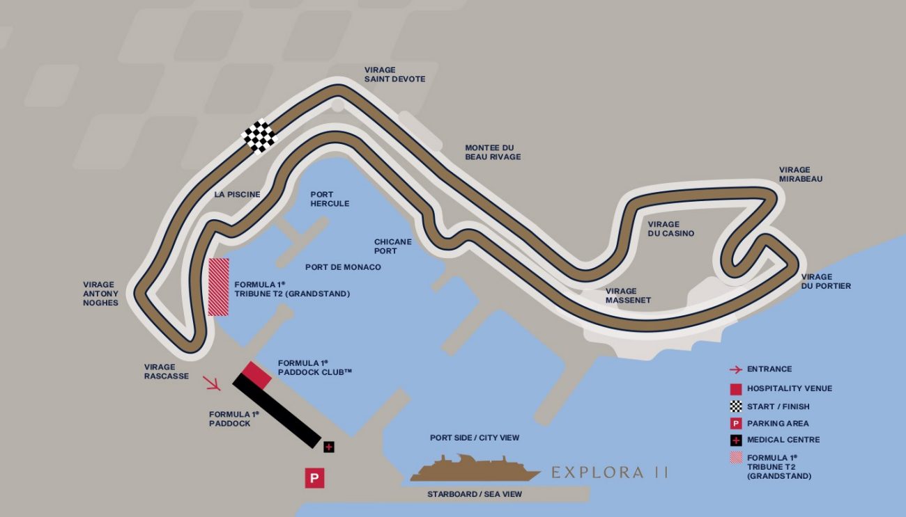 F1摩納哥大獎賽賽道俯瞰圖