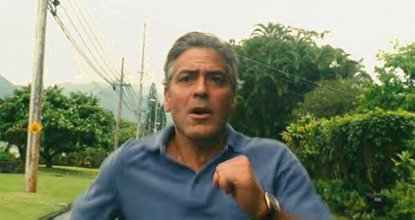 George Clooney running in movie scene