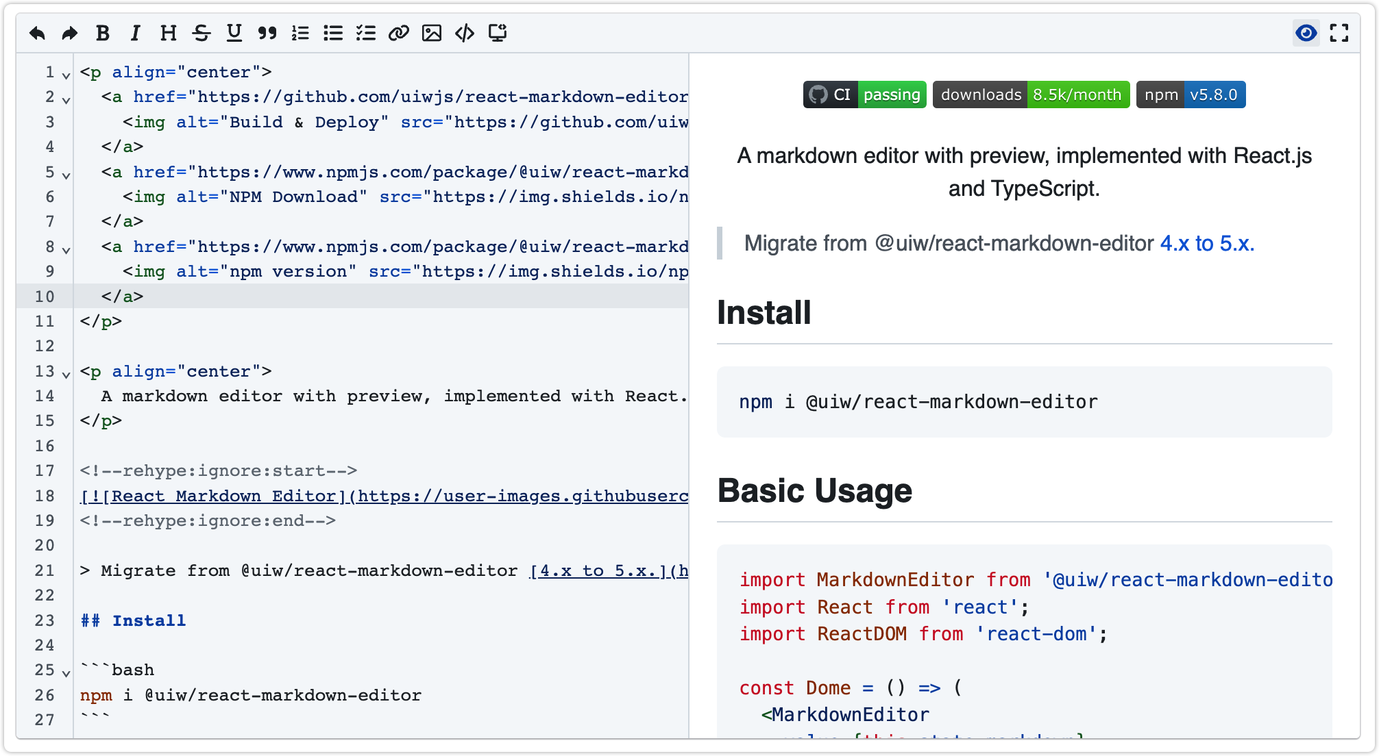 Markdown 编辑器