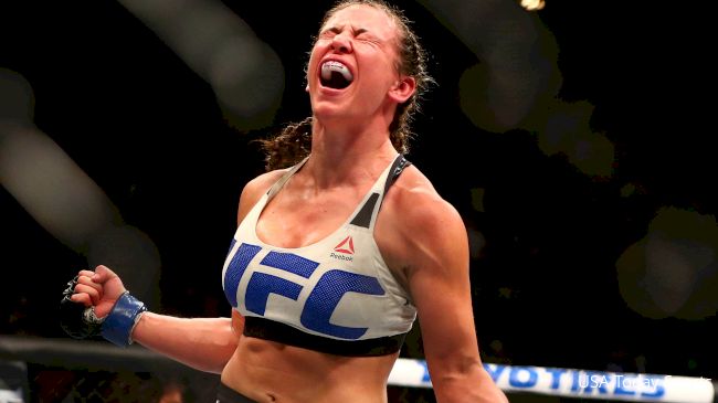 Miesha Tate celebrating submission victory