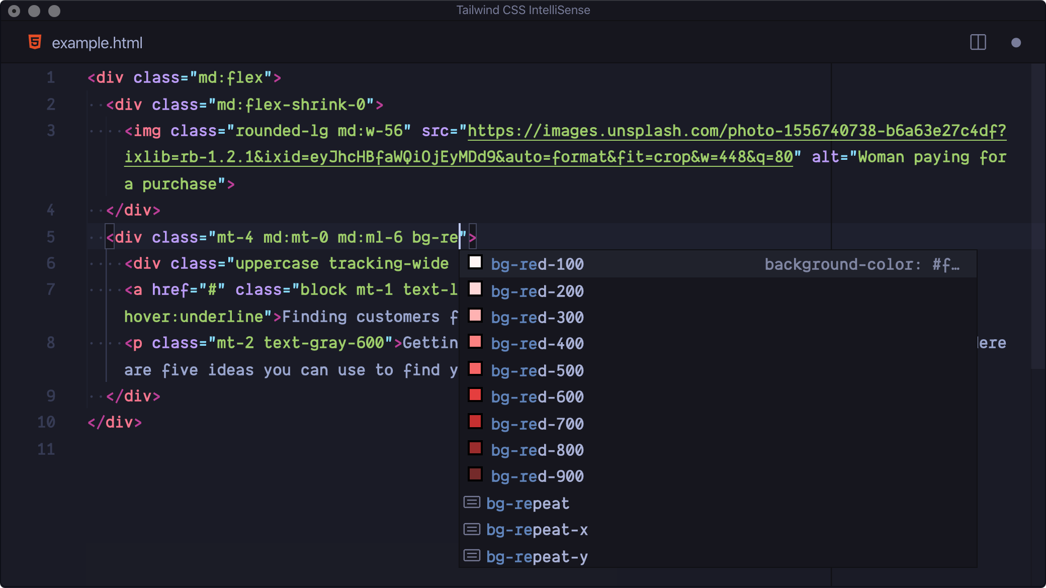 Tailwind CSS Example