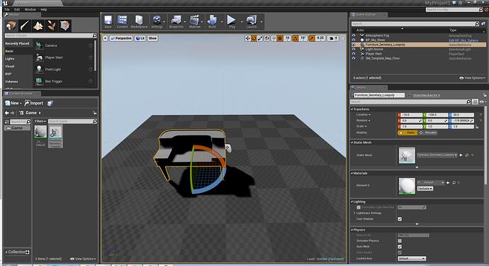 Unreal Engine Level Editor Screenshot