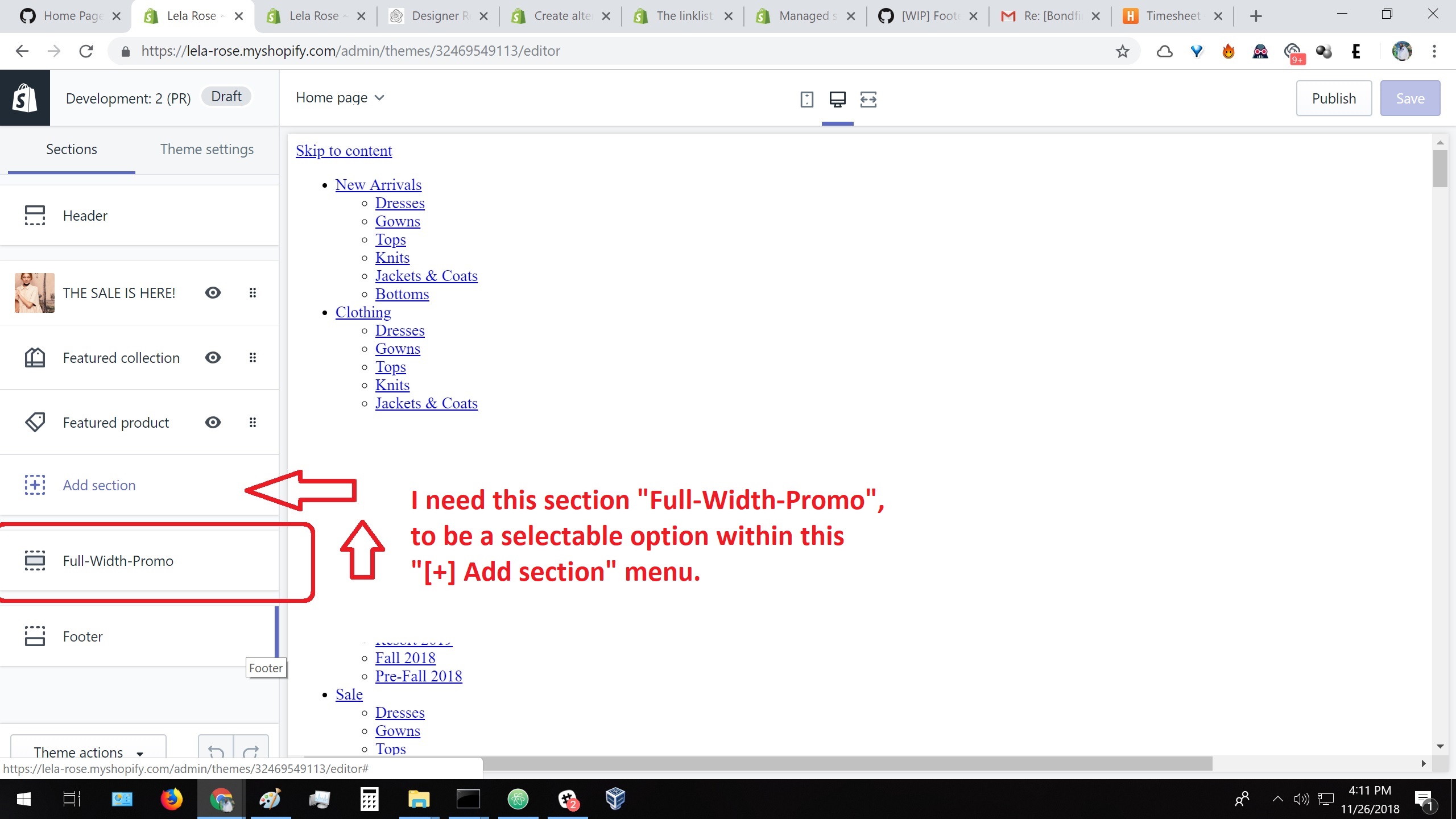 Add a new section