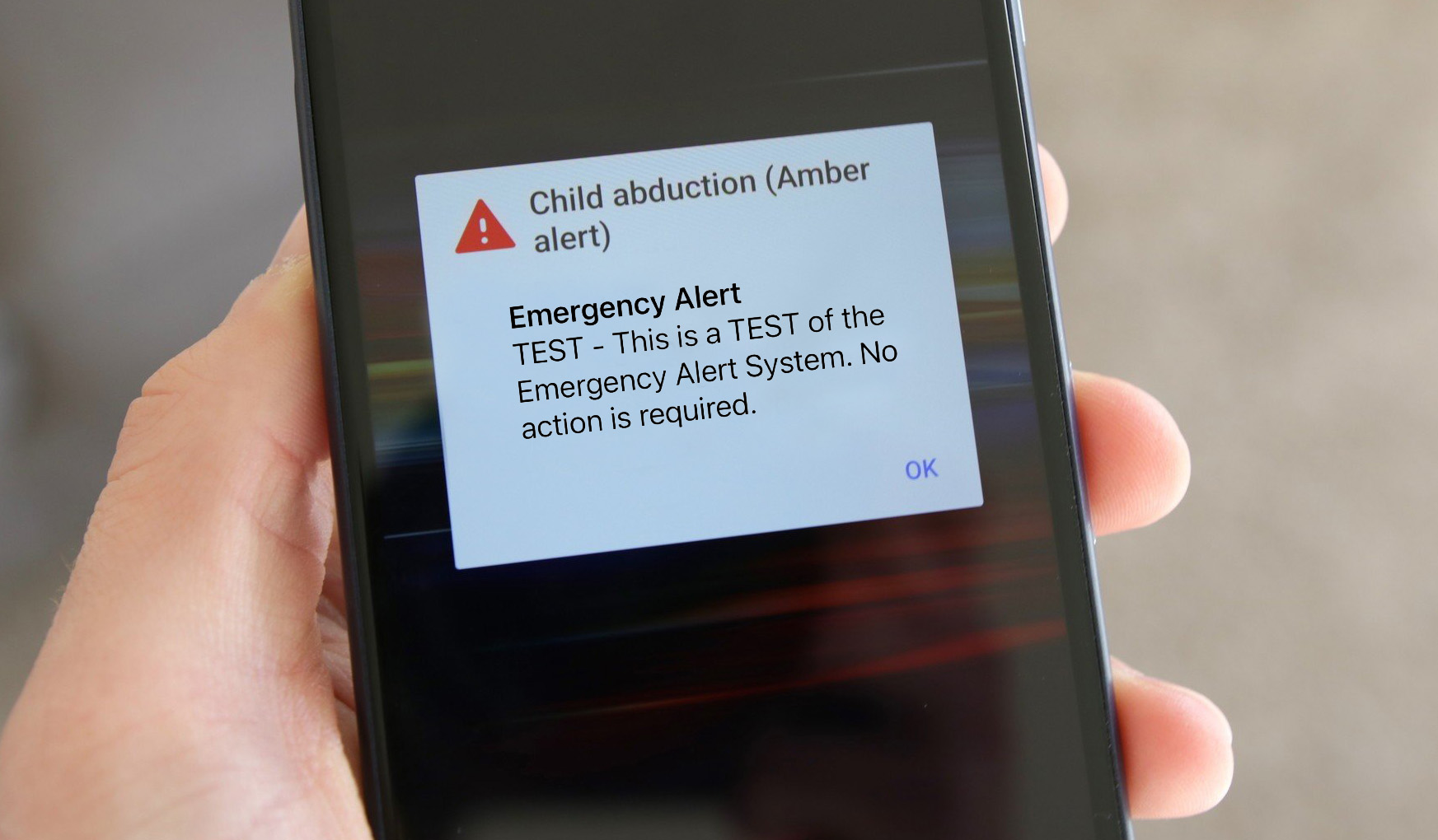 Amber Alert on mobile phone