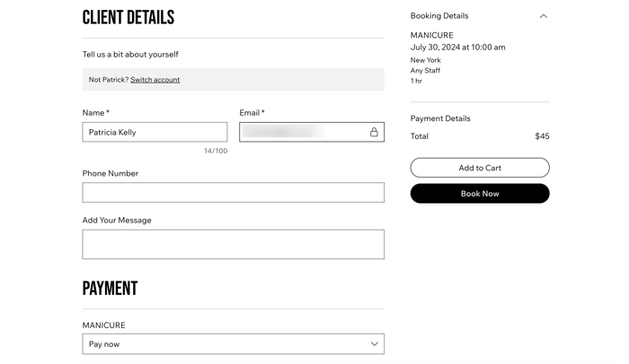 Booking Form