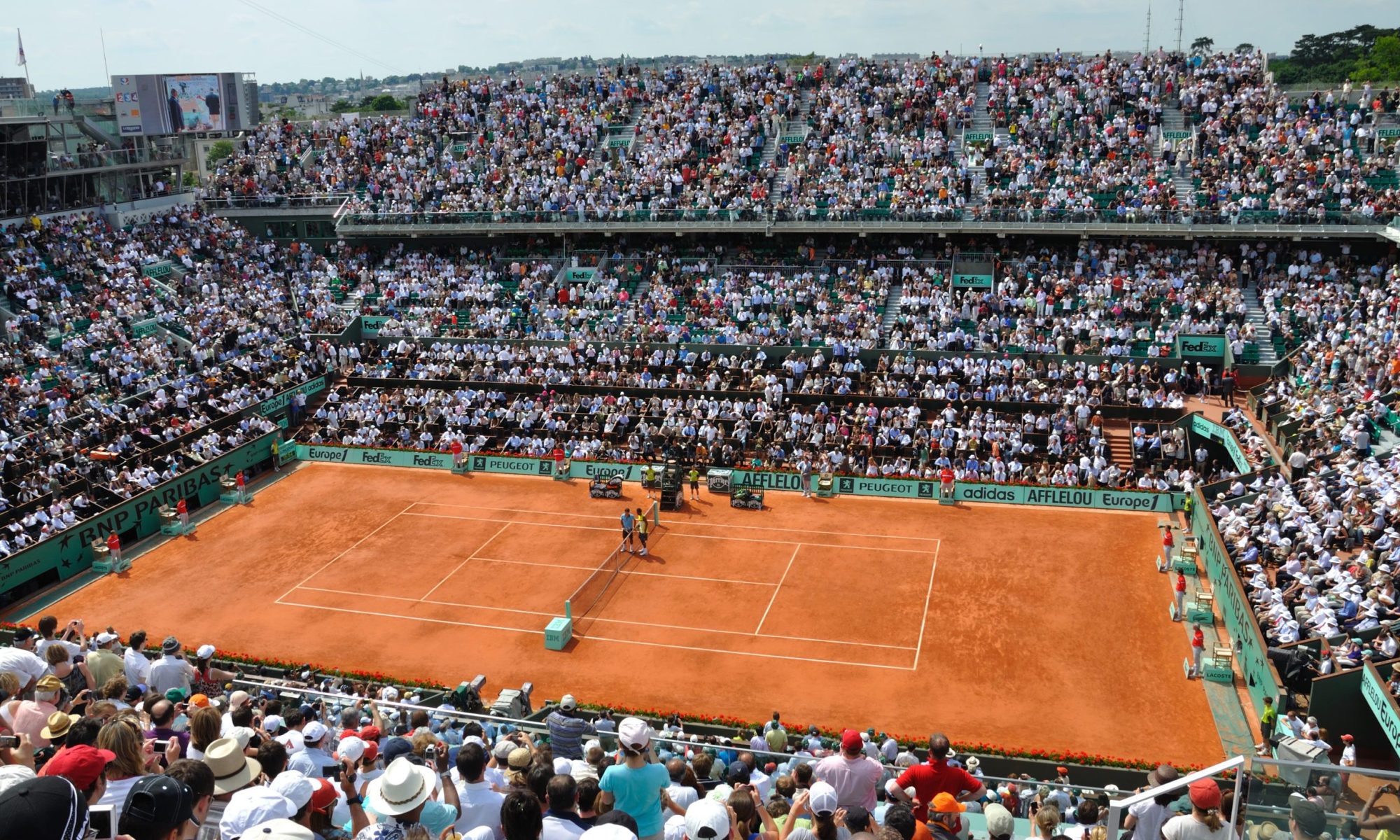 Court de tennis terre battue Roland Garros