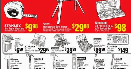 Boxed home improvement tools bearing the Bunnings label