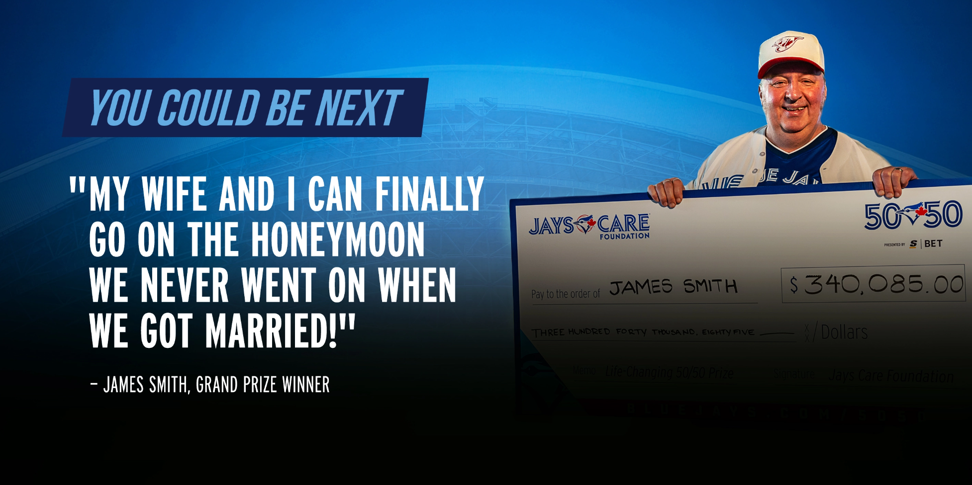 Trend visualization for jays 50/50 draw