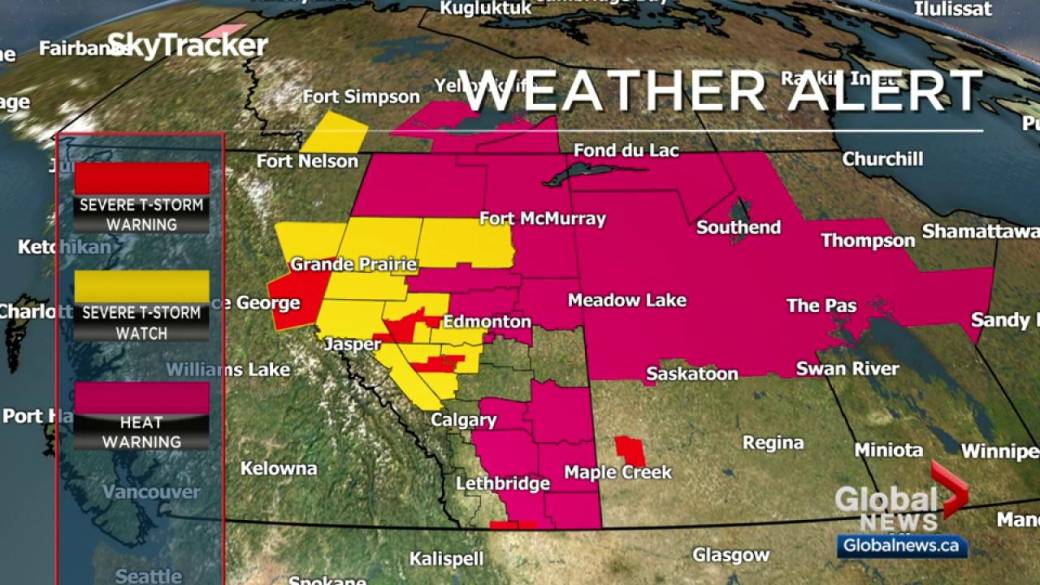 Trend visualization for severe thunderstorm warning calgary
