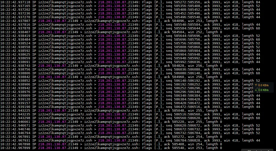 tcpdump抓包界面