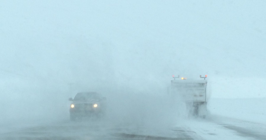 Winter Highway Manitoba Snow Storm